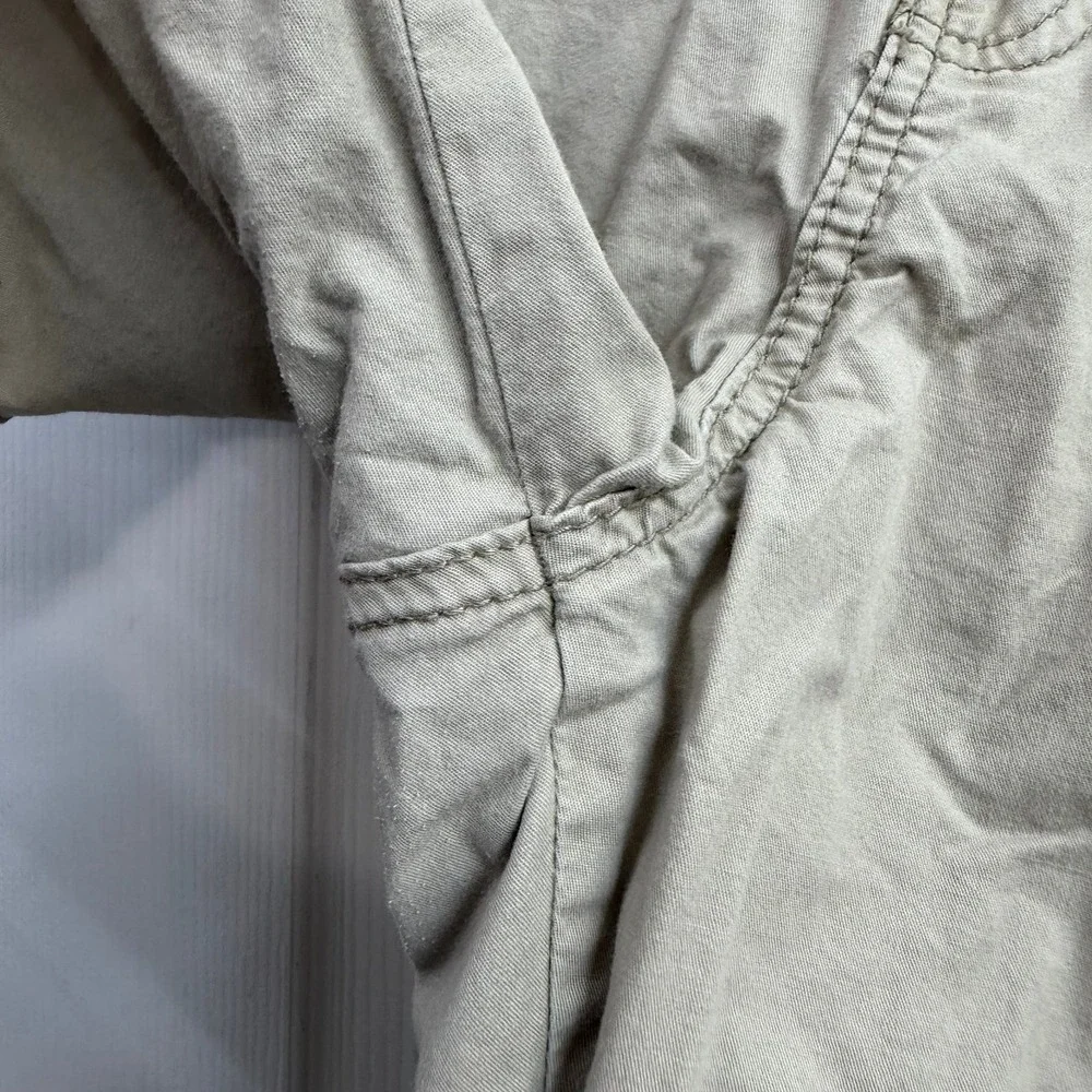 Iron Co. men's tan cargo pocket cotton stretch belted shorts casual neutral 38